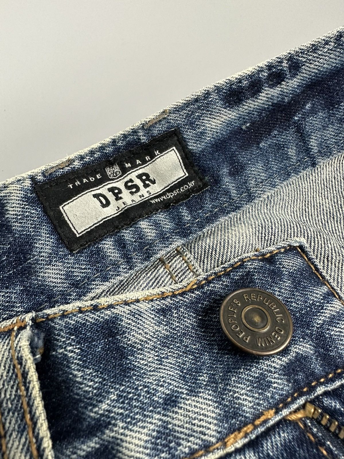 Japanese Brand Vintage Distressed DPSR Acid Washed Denim Size US 33 - 12 Thumbnail