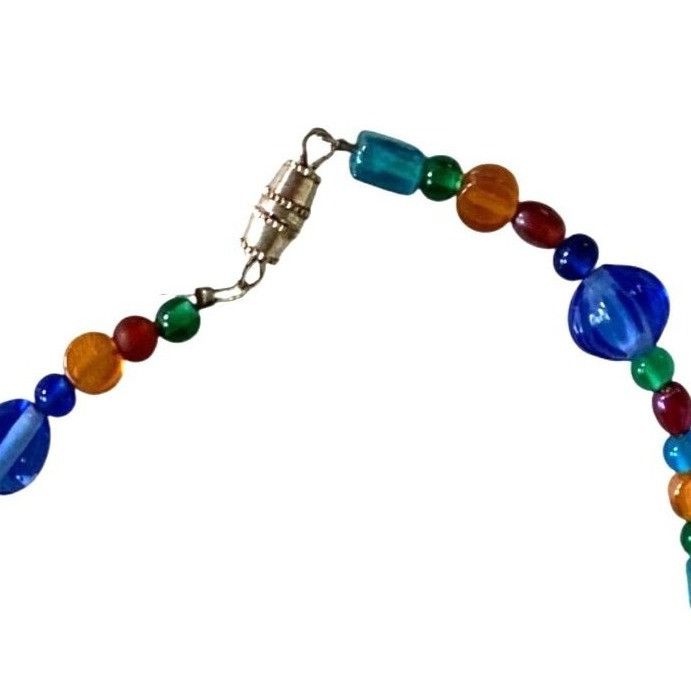 Other Colorful Glass Bead Small Choker Necklace With Magnetic Clas Size ONE SIZE - 2 Thumbnail