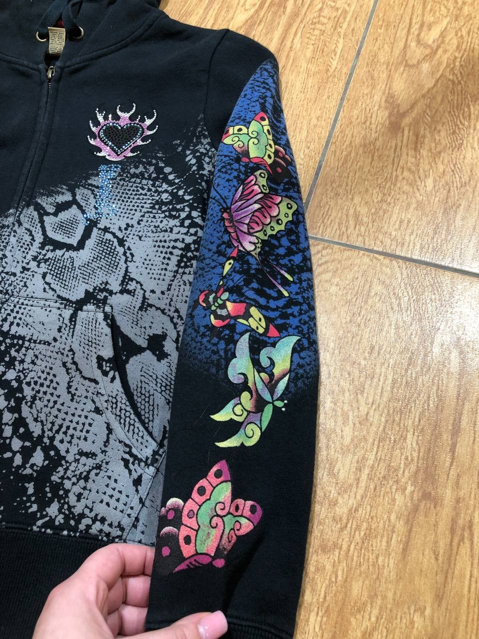 Ed Hardy Ed Hardy Full Zip Hoodie Heart Tattoo Graphic Hooded Size S / US 4 / IT 40 - 12 Thumbnail