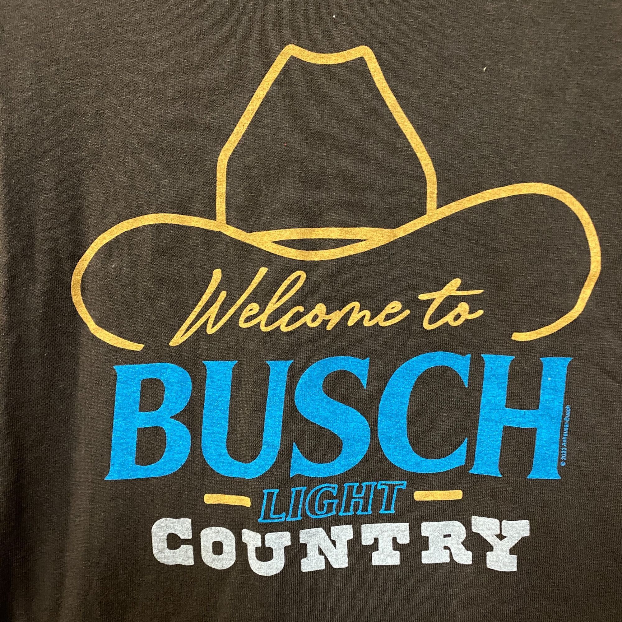 Junk Food Welcome to Busch Light Country Cowboy Hat Tan T-Shirt XS Size US XS / EU 42 / 0 - 2 Thumbnail