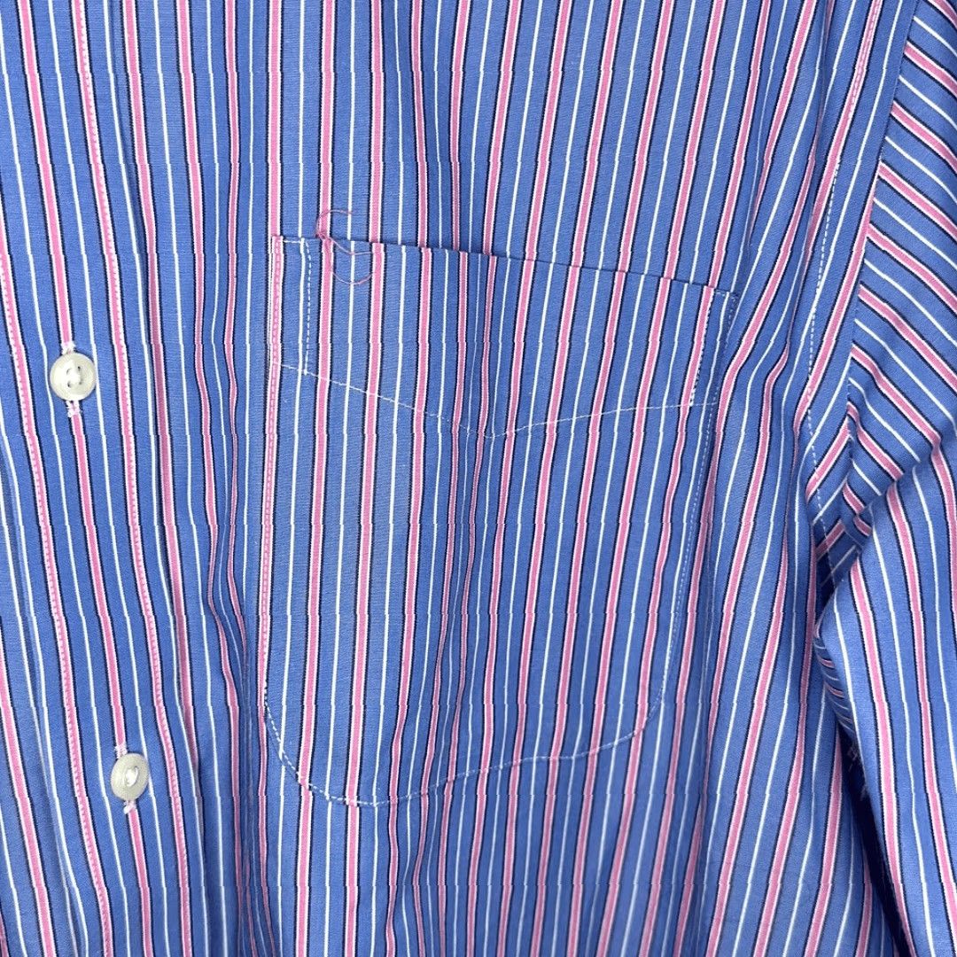 Ralph Lauren Lauren Ralph Lauren Dress Shirt Men 16.5 Striped Long Sleeve Blue Red White Multicolor Shirt Size 46R - 3 Thumbnail
