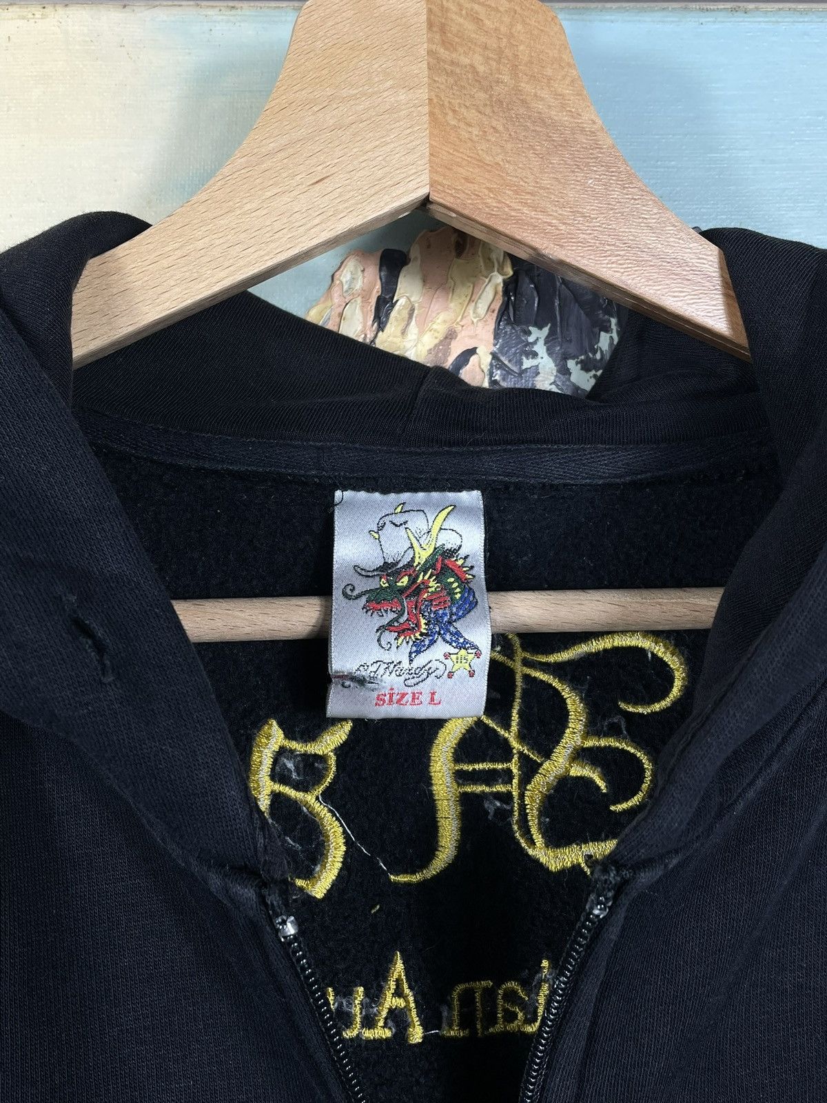 Christian Audigier × Ed Hardy × Vintage Ed Hardy Retro 00s Hoodie Sweatshirt Affliction Grunge Size L / US 10 / IT 46 - 6 Thumbnail