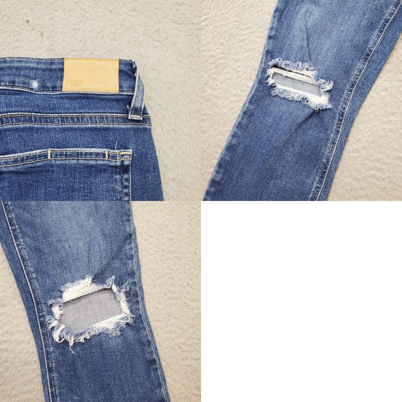 Paige Paige Womens Jeans 27 Blue Denim Distressed Skinny Crop Verdugo Whiskered Leg N/A Size 27" / US 4 / IT 40 - 8 Thumbnail