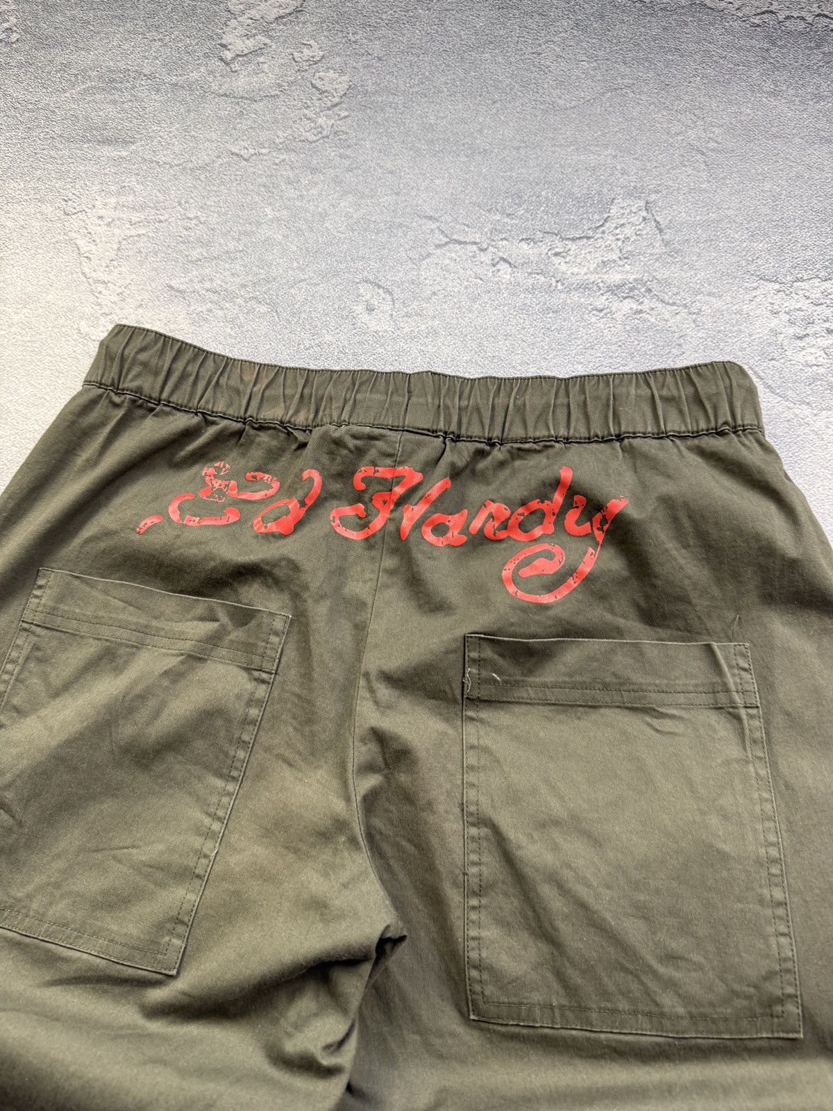 Ed Hardy Ed Hardy Pants Olive Logo Wide Leg Cargo Baggy Drill Size US 32 / EU 48 - 9 Thumbnail