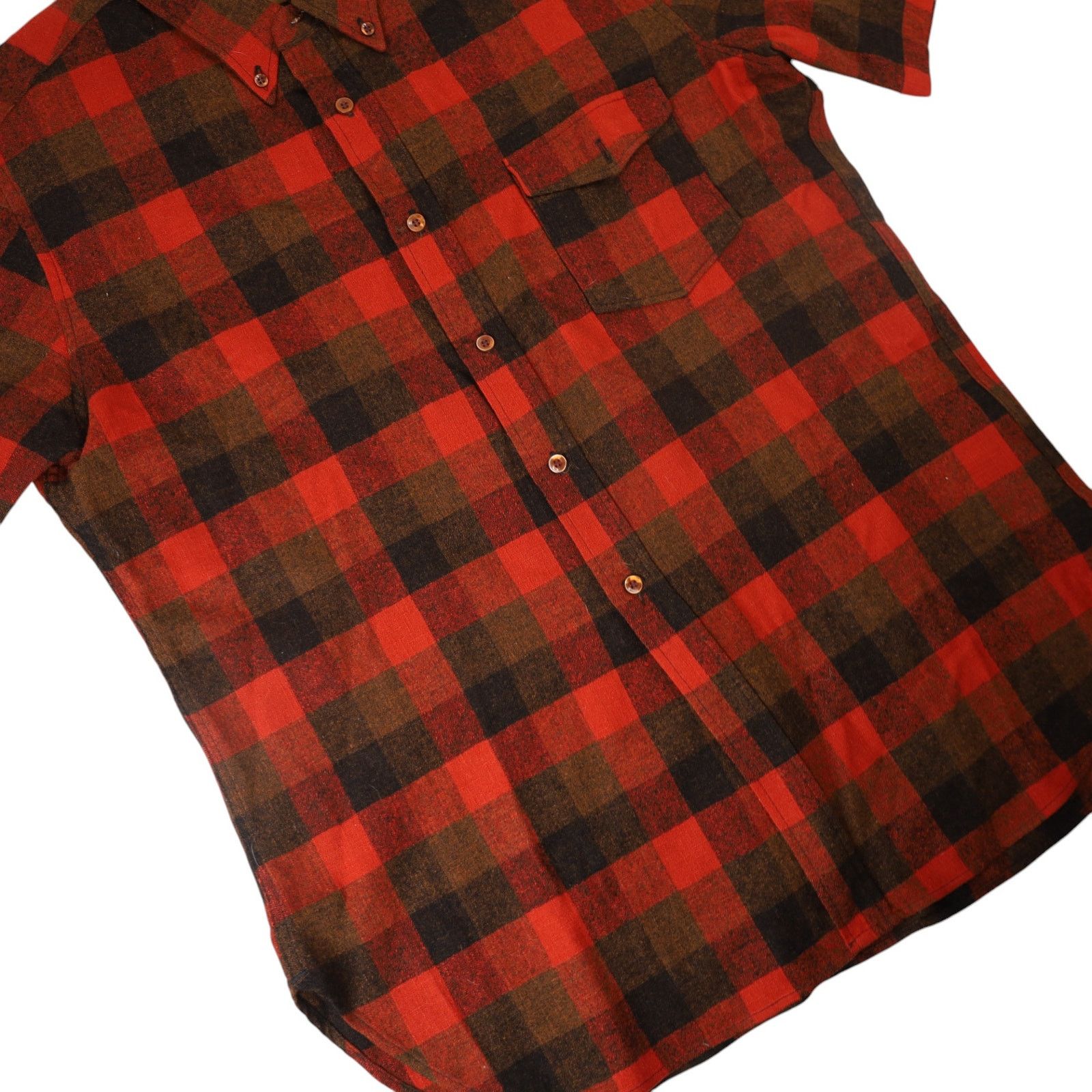 Vintage Pendleton %100 Wool Short Sleeve Button Up Shirt