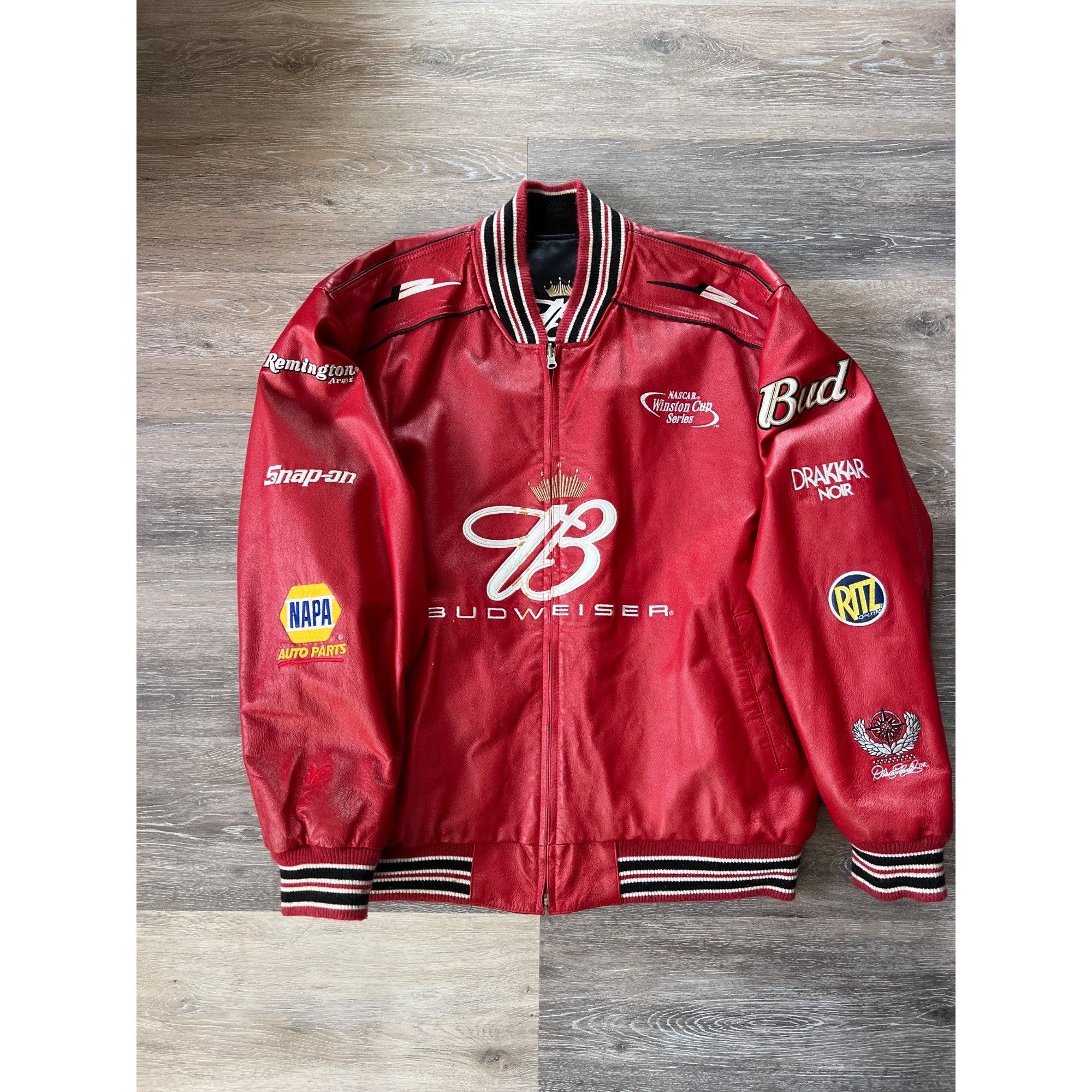 Vintage Dale Earnhardt Jr. Budweiser Red & Black NASCAR Leat