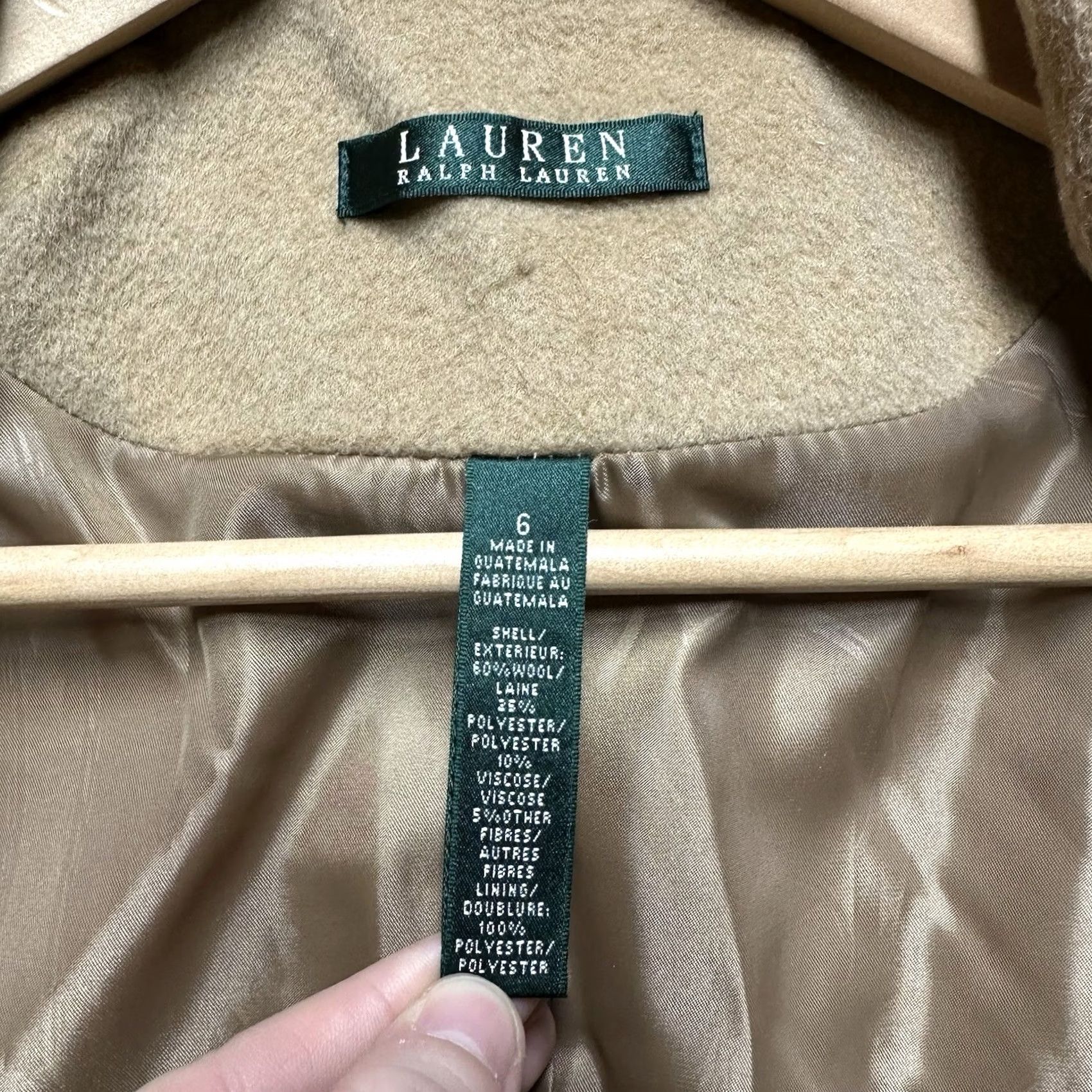 Ralph Lauren Lauren Ralph Lauren Pea Coat Womens 6 Tan Beige Wool Blend Long Overcoat EUC Jacket/Coat Size M / US 6-8 / IT 42-44 - 4 Thumbnail