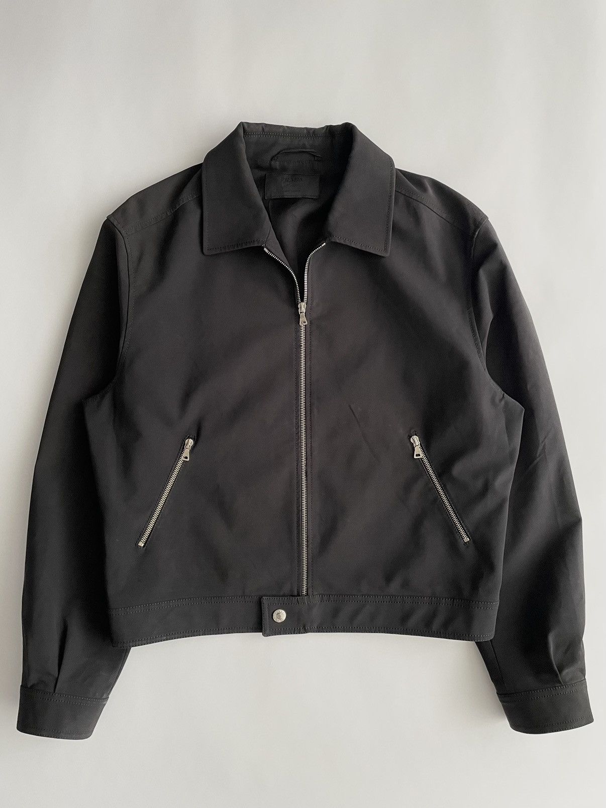 Prada SS17 Runway Blue Checked Wool-jacquard Harrington