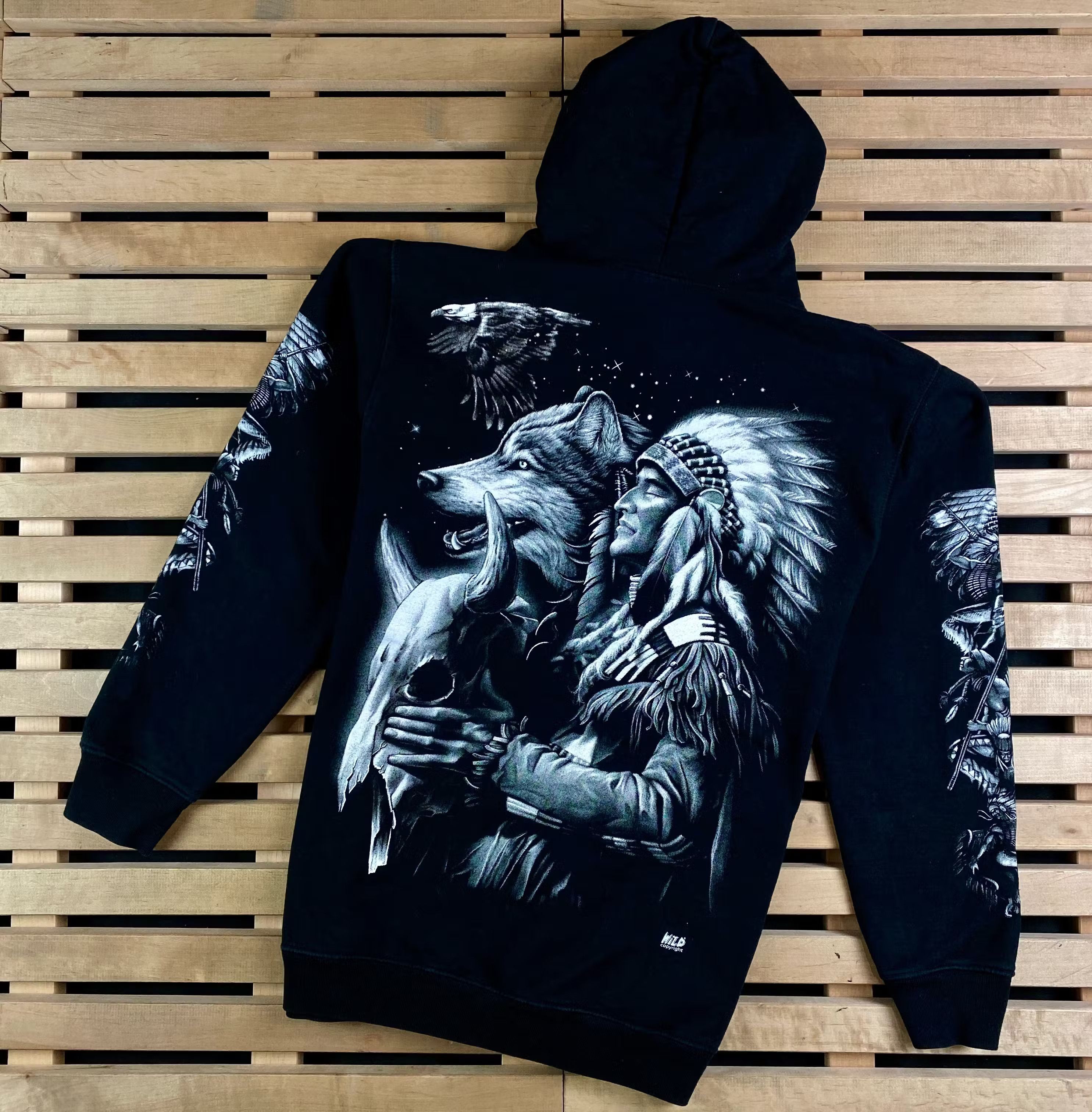 Band Tees × Vintage Mens Vintage Hoodies Rock Wild Size L Size US L / EU 52-54 / 3 - 6 Thumbnail