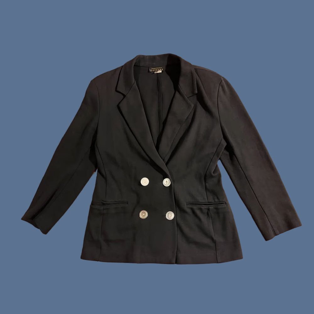 Express VINTAGE Express Blazer Women’s M Black 90s Double-Breasted Notch Lapel Shirt Jacket Pant Suit Casual Business Travel Size M / US 6-8 / IT 42-44 - 1 Thumbnail