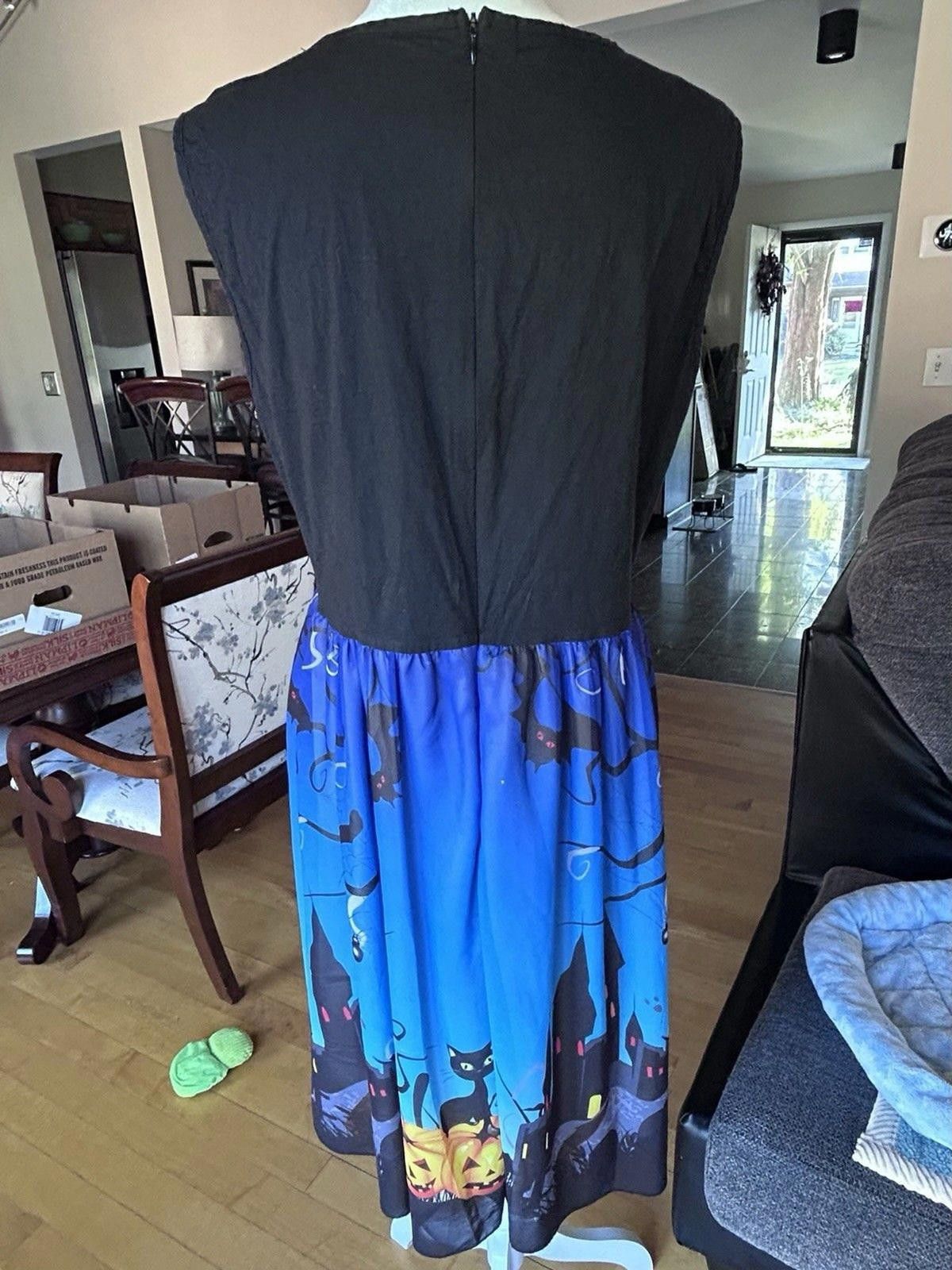 Other Nextmia Black Cat Dress Retro MCM style Casual Whimsy Goth Size 3XL / US 20-22 - 7 Thumbnail