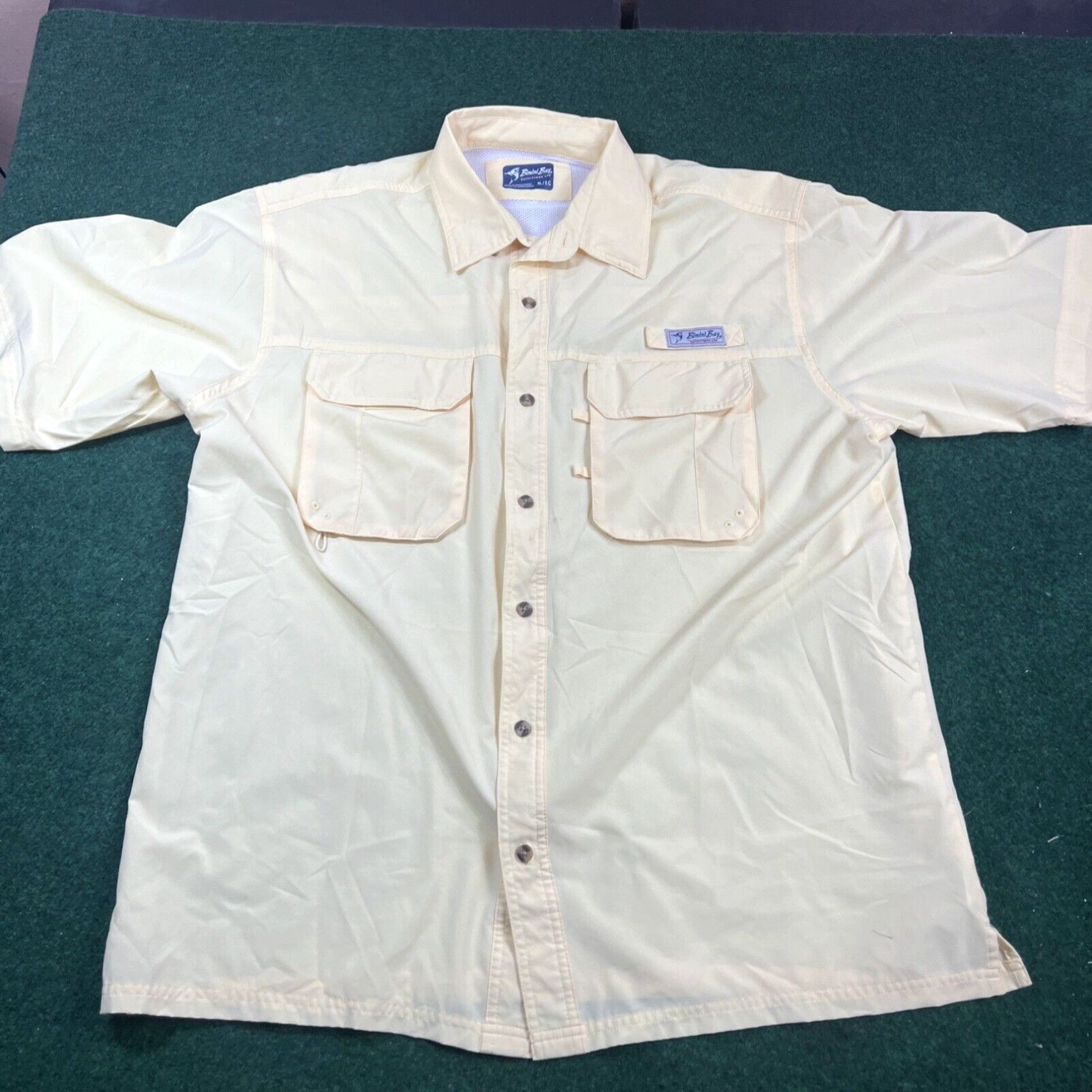 Vintage Bimini Bay Shirt Men XL Short Sleeve Yellow Vented Fishing Outdoor Casual Size US XL / EU 56 / 4 - 1 Thumbnail