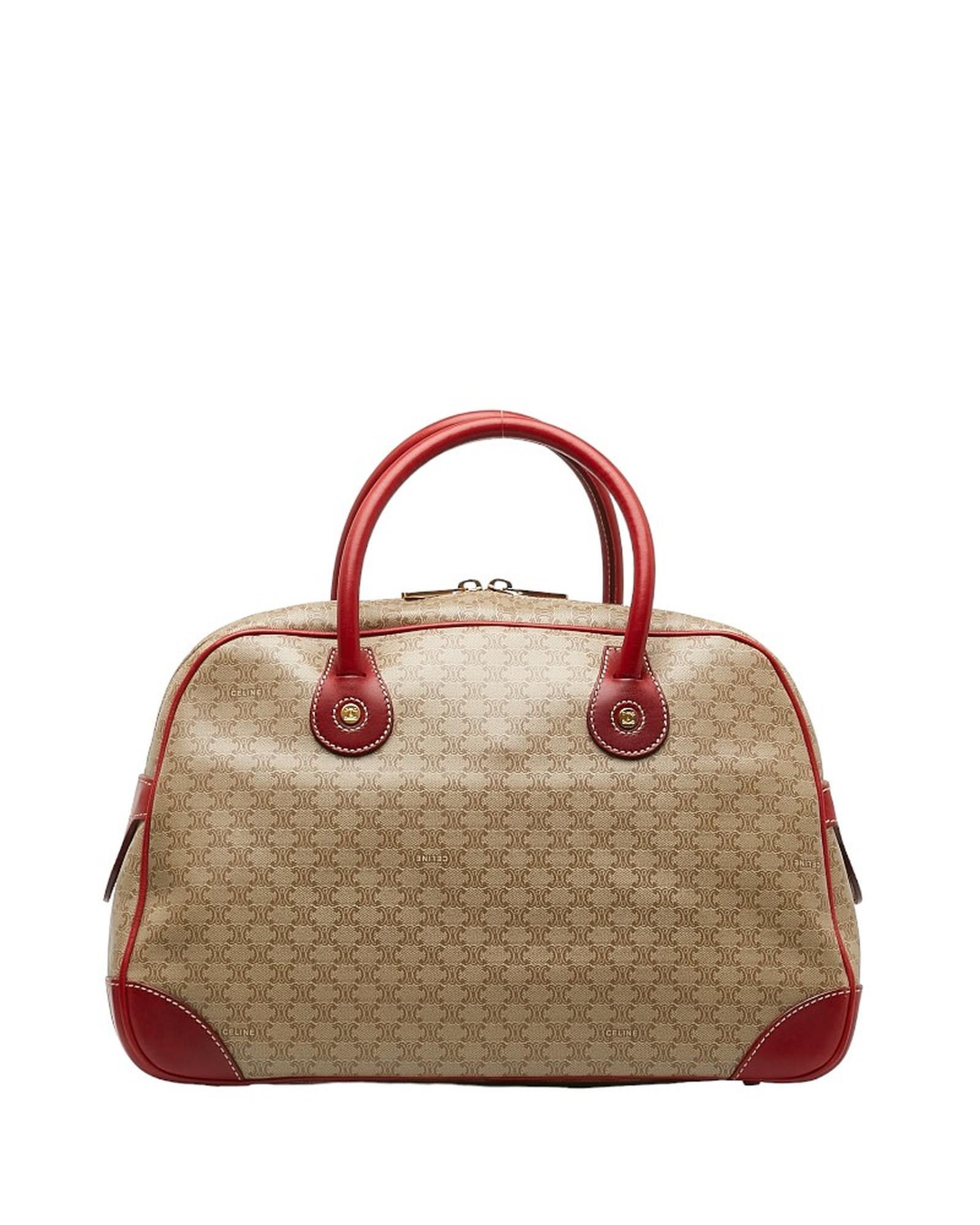 image of Vintage Celine Macadam Handbag In Brown - Ab Condition, Women's