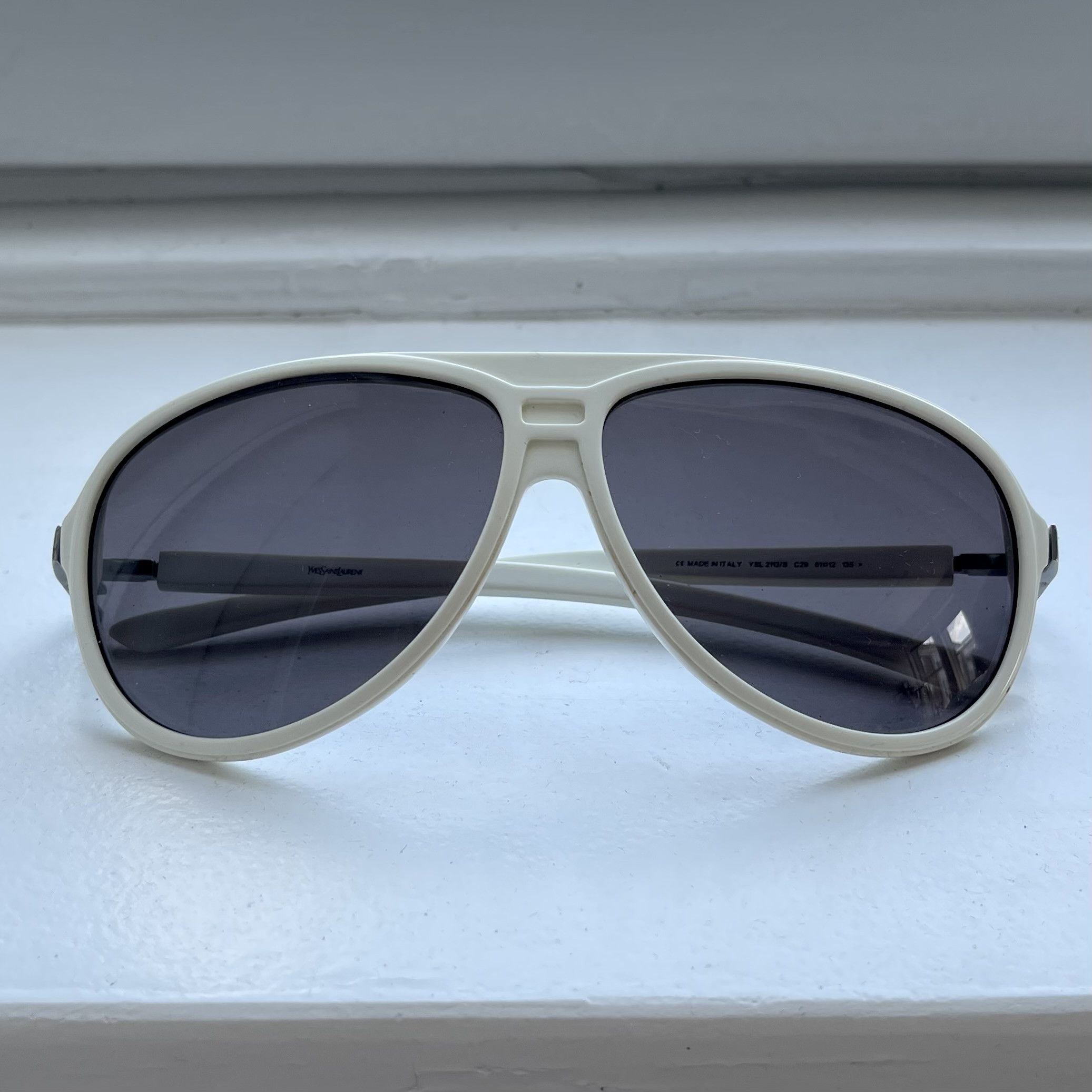 Yves Saint Laurent Yves Saint Laurent Women's White and Silver Sunglasses Size ONE SIZE - 1 Thumbnail