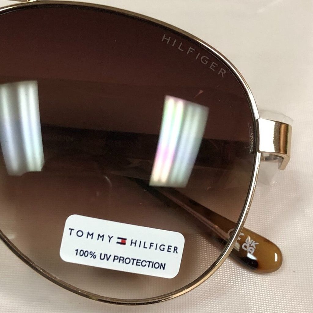 Tommy Hilfiger Tommy Hilfiger Gold & Tortoiseshell Aviator Sunglasses Size ONE SIZE - 3 Thumbnail