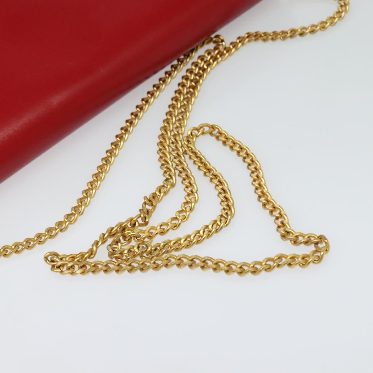 Dior DIOR Chain Shoulder Bag Leather Red Gold Size ONE SIZE - 7 Thumbnail