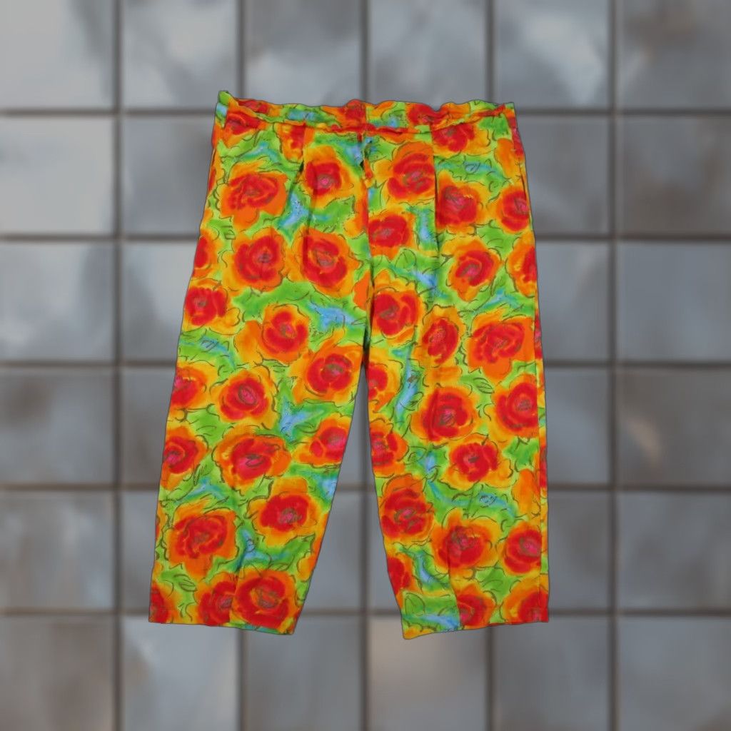Jams World Jams World Pants Women Medium Multicolor Gold Rose Capri Made in USA 38x19 Size 32" / US 10 / IT 46 - 1 Thumbnail