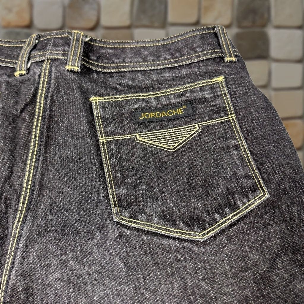 Jordache VINTAGE Jordache Jeans Mens 32x28 Charcoal Denim Thick Stitch Horse Head 90s Size US 33 - 1 Thumbnail