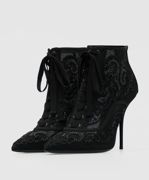 Dolce & Gabbana o1y0825 Spike Heel Ankle Boots in Black Size US 8 / IT 38 - 4 Thumbnail