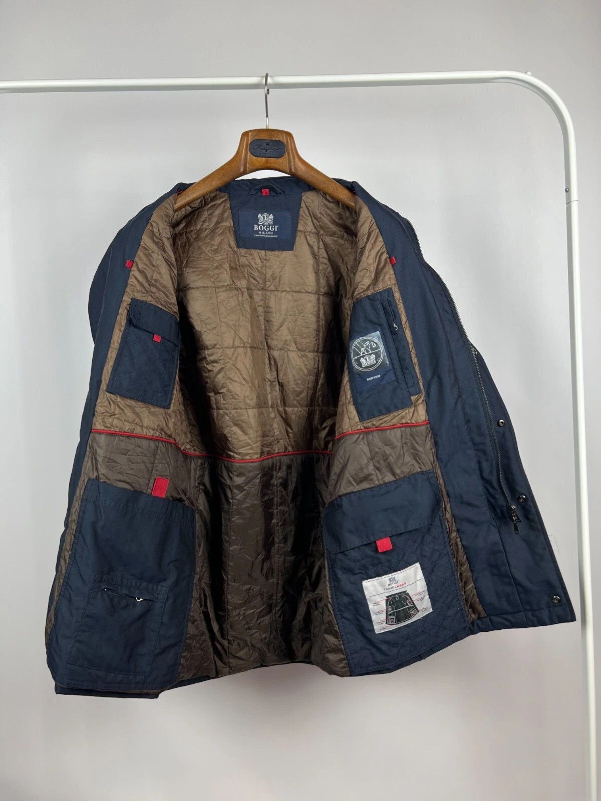 Boggi Boggi Milano Herringbone Classic Rain-Stop Coat Jacket Size US M / EU 48-50 / 2 - 10 Thumbnail