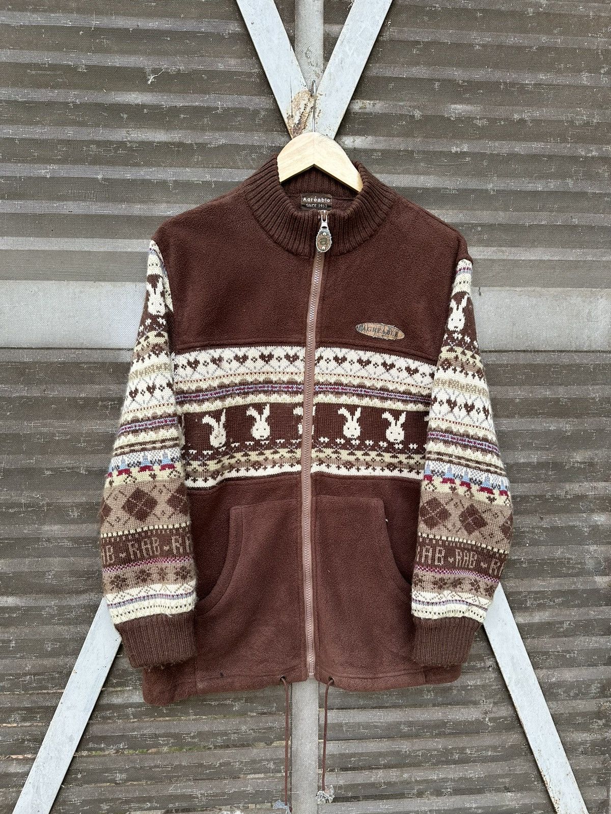 Japanese Brand Agreable Fleece Brown Jacket Size US L / EU 52-54 / 3 - 4 Thumbnail