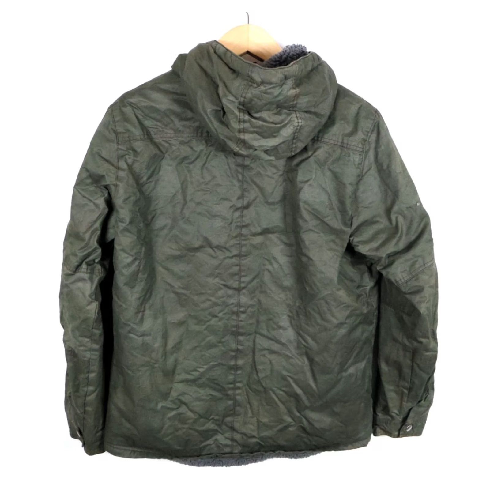 Vintage Kuhl Projekt Jacket Women's Large Green Sherpa Lined Zip Up Hooded Military Jacket Size L / US 10 / IT 46 - 2 Thumbnail