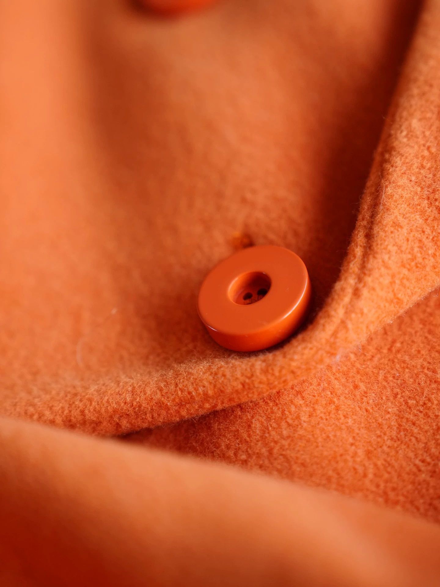 Ferre Ferre Orange Wool-Cashmere Oversized Bathrobe Coat Size XS / US 0-2 / IT 36-38 - 4 Thumbnail