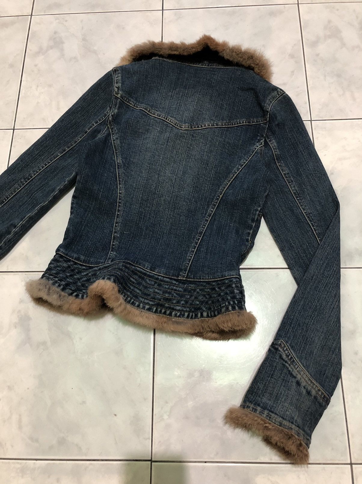 Vintage Encourager Japanese Brand Foxy Denim Jacket n Fur Rabbit Size S / US 4 / IT 40 - 13 Thumbnail