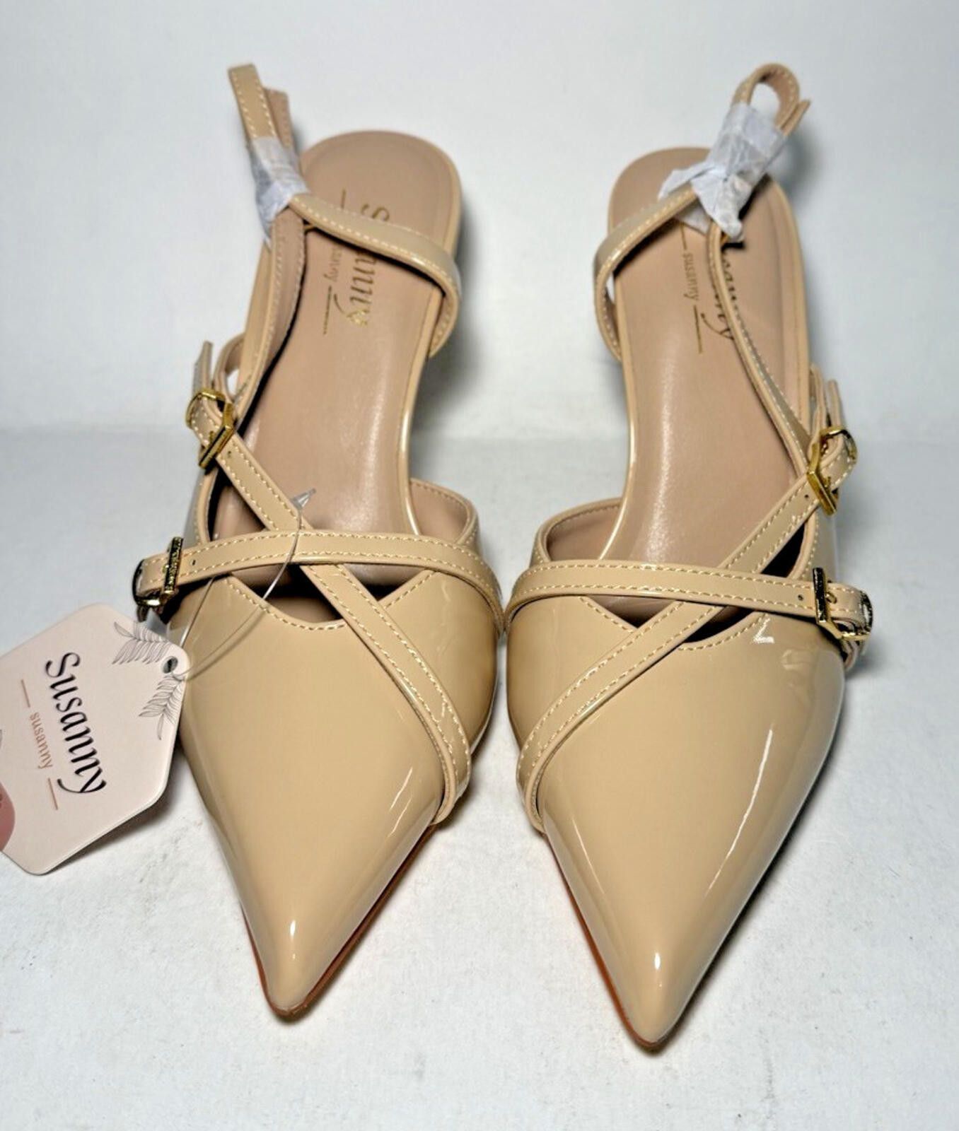 Other Susanny Women's Closed Toe High Heels Slingback Strap Nude Size US 6 / IT 36 - 1 Thumbnail