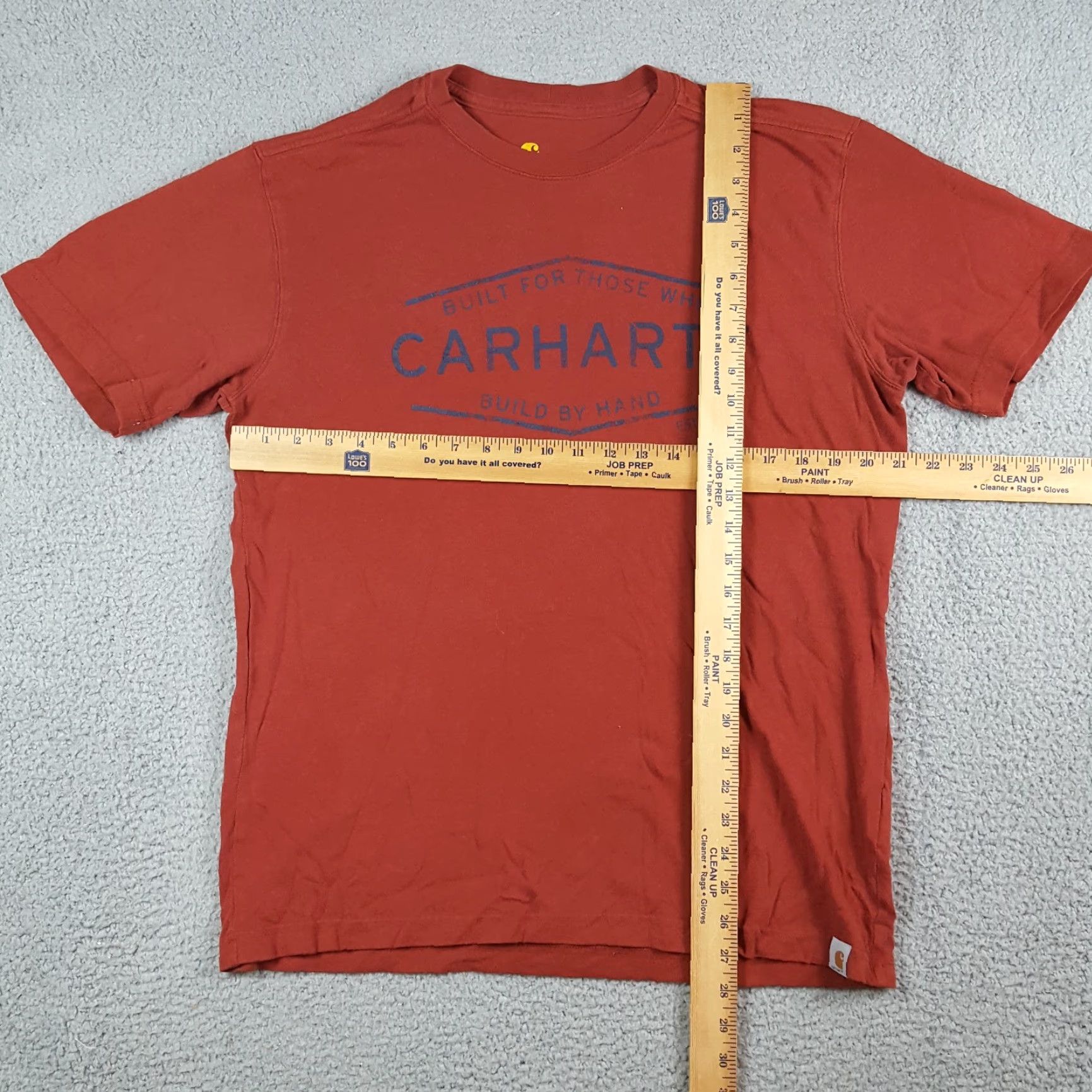 Carhartt VINTAGE Carhartt Workwear Spell Out Logo T Shirt Mens Size M Relaxed Rust Red 90s Workwear Logo Embroidered Cotton Shirt Size US M / EU 48-50 / 2 - 7 Thumbnail