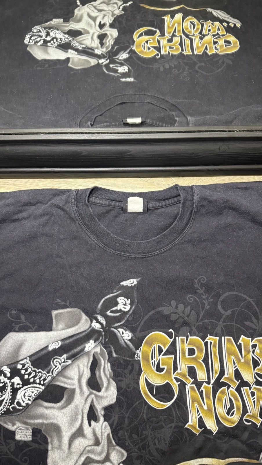 Affliction Vintage / Y2K Grind Now Ball Later Skull Tattoo Shirt Size US XXL / EU 58 / 5 - 3 Thumbnail