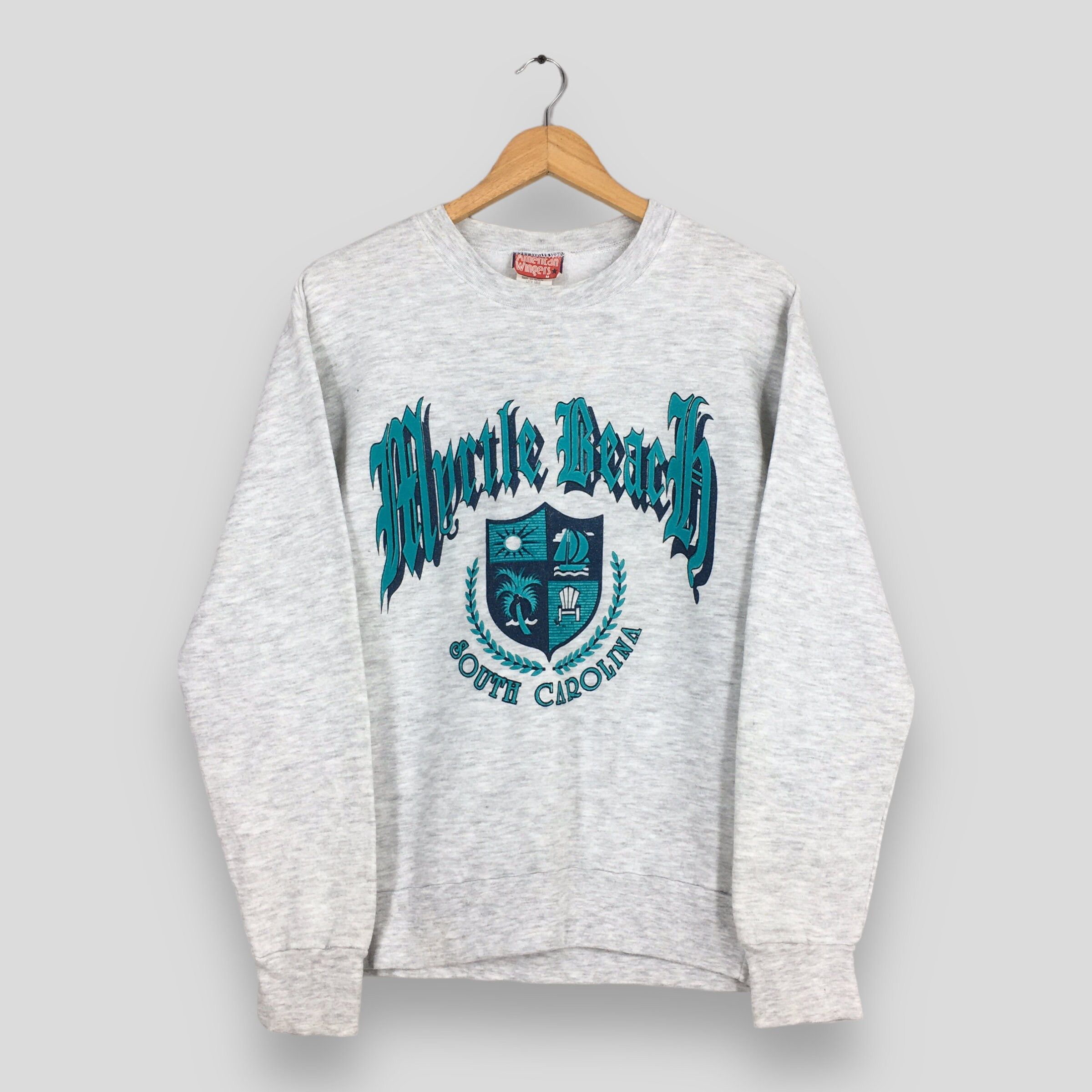 Vintage Vintage 90s Myrtle Beach Gray Sweatshirt Medium Size US M / EU 48-50 / 2 - 1 Thumbnail