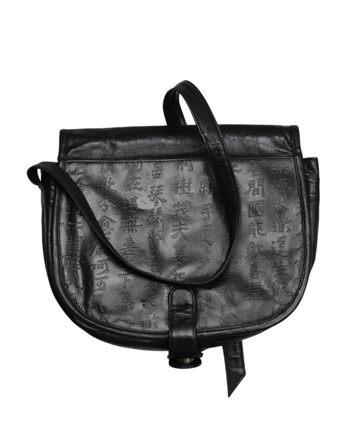 Hysteric Glamour 1990S FUNBAG BLACK EMBOSSED LEATHER CROSSBODY BAG Size ONE SIZE - 4 Thumbnail