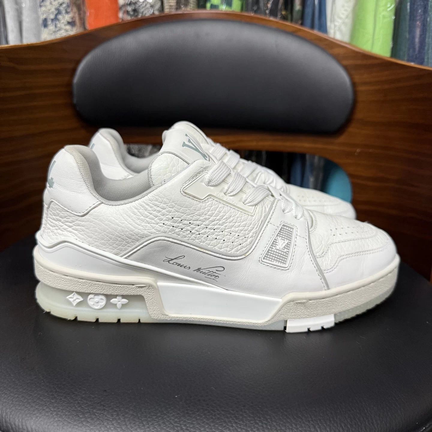 Louis Vuitton LV Trainer White Cement 37 Size US 6 / IT 36 - 4 Thumbnail