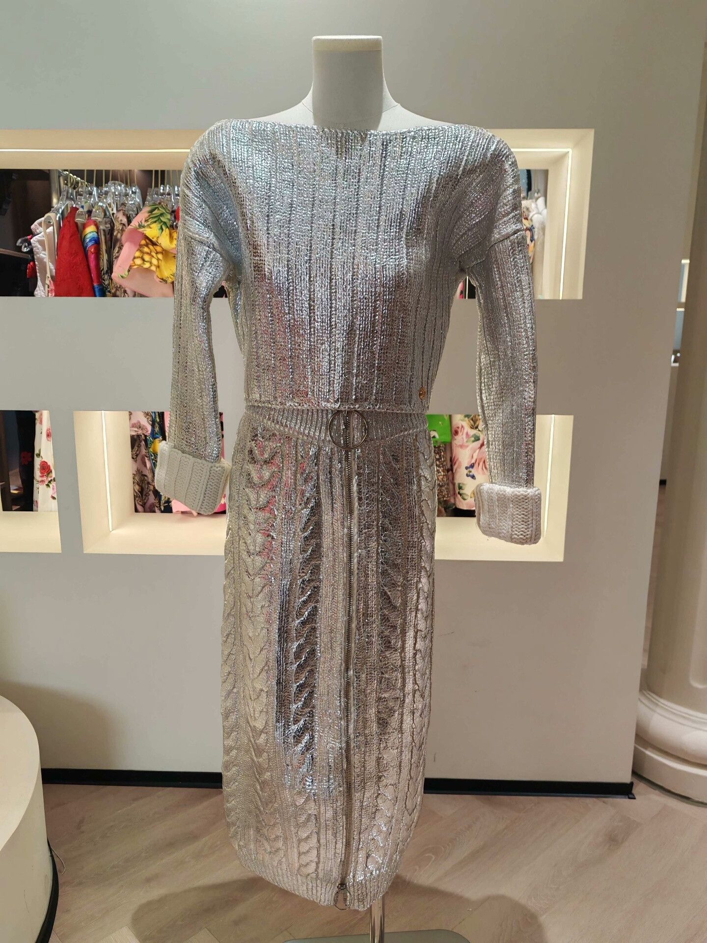 Balmain Balmain Silver Sequin Knit Set Size XS / US 0-2 / IT 36-38 - 1 Thumbnail