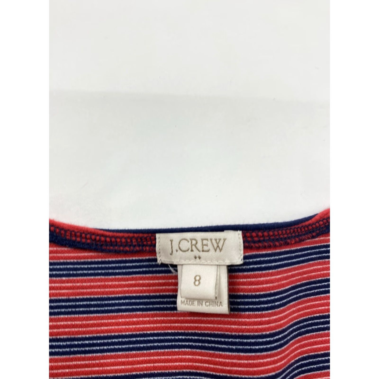 J.Crew J.CREW Dress Womens 6 Red Striped Fit & Flare Knee Length Short Sleeve Womens Casual Business Label: J.CREW Size M / US 6-8 / IT 42-44 - 3 Thumbnail
