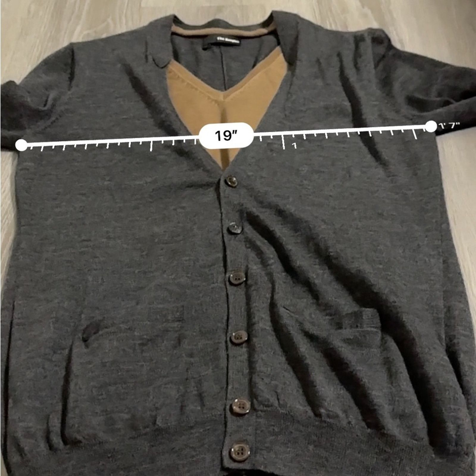 The Kooples The Kooples Wool Gray & Tan Long Sleeve Cardigan Sweater Size XL / US 12-14 / IT 48-50 - 12 Thumbnail