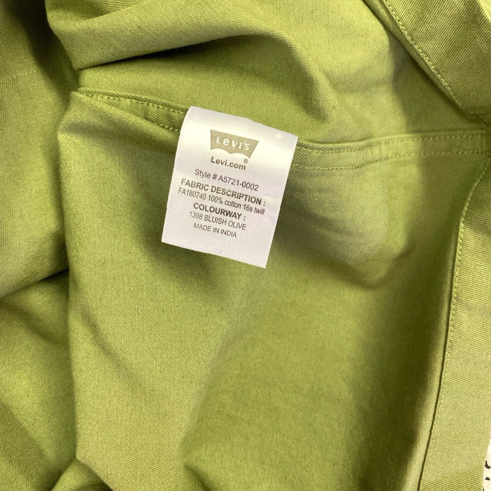 Levi's VINTAGE Levi's Trucker Jacket Green Twill Coat Button Up Logo Red Tab Mens Medium Size US M / EU 48-50 / 2 - 5 Thumbnail