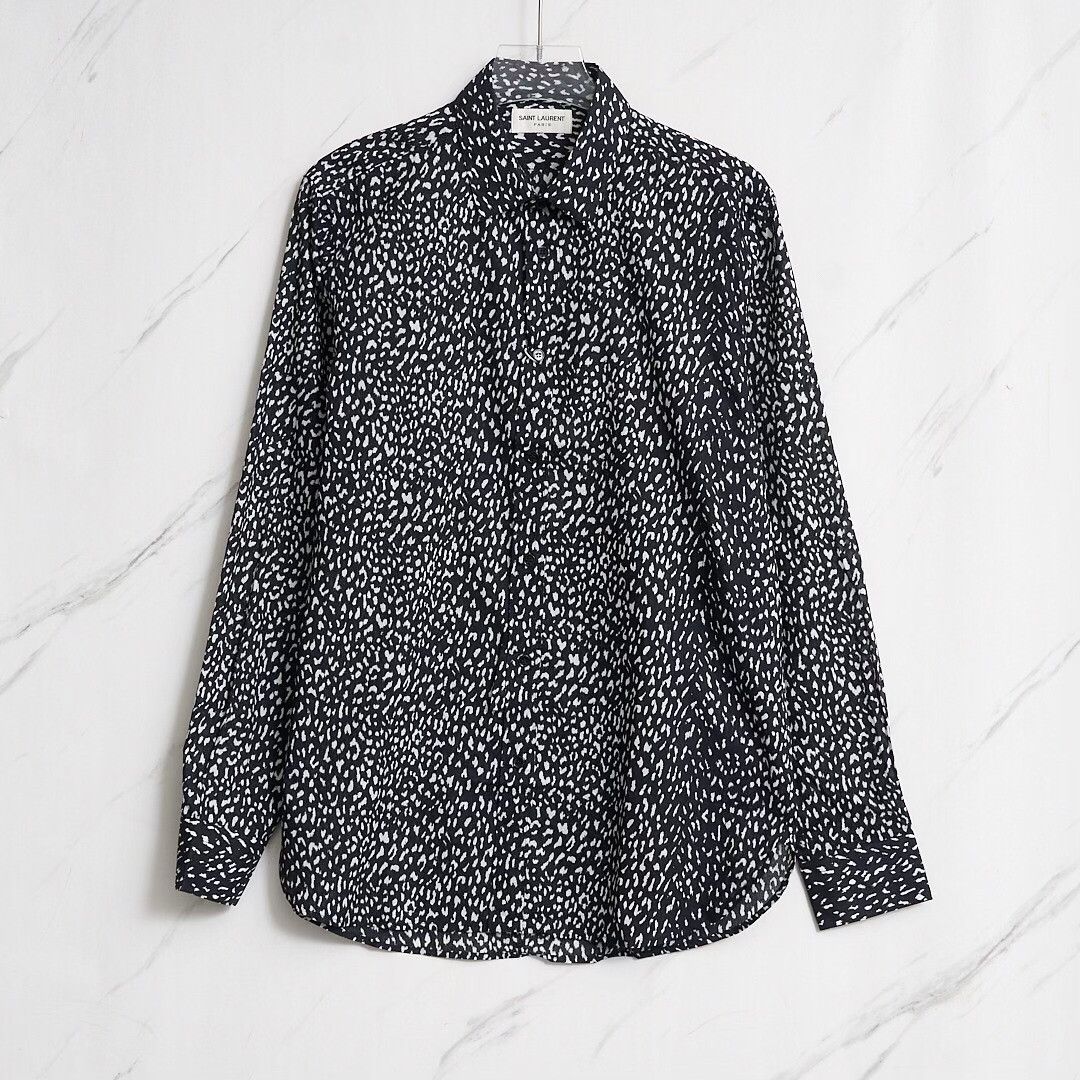 Saint Laurent Paris Saint Laurent Men's Polka Dot Long-Sleeve Shirt Size US XS / EU 42 / 0 - 1 Thumbnail
