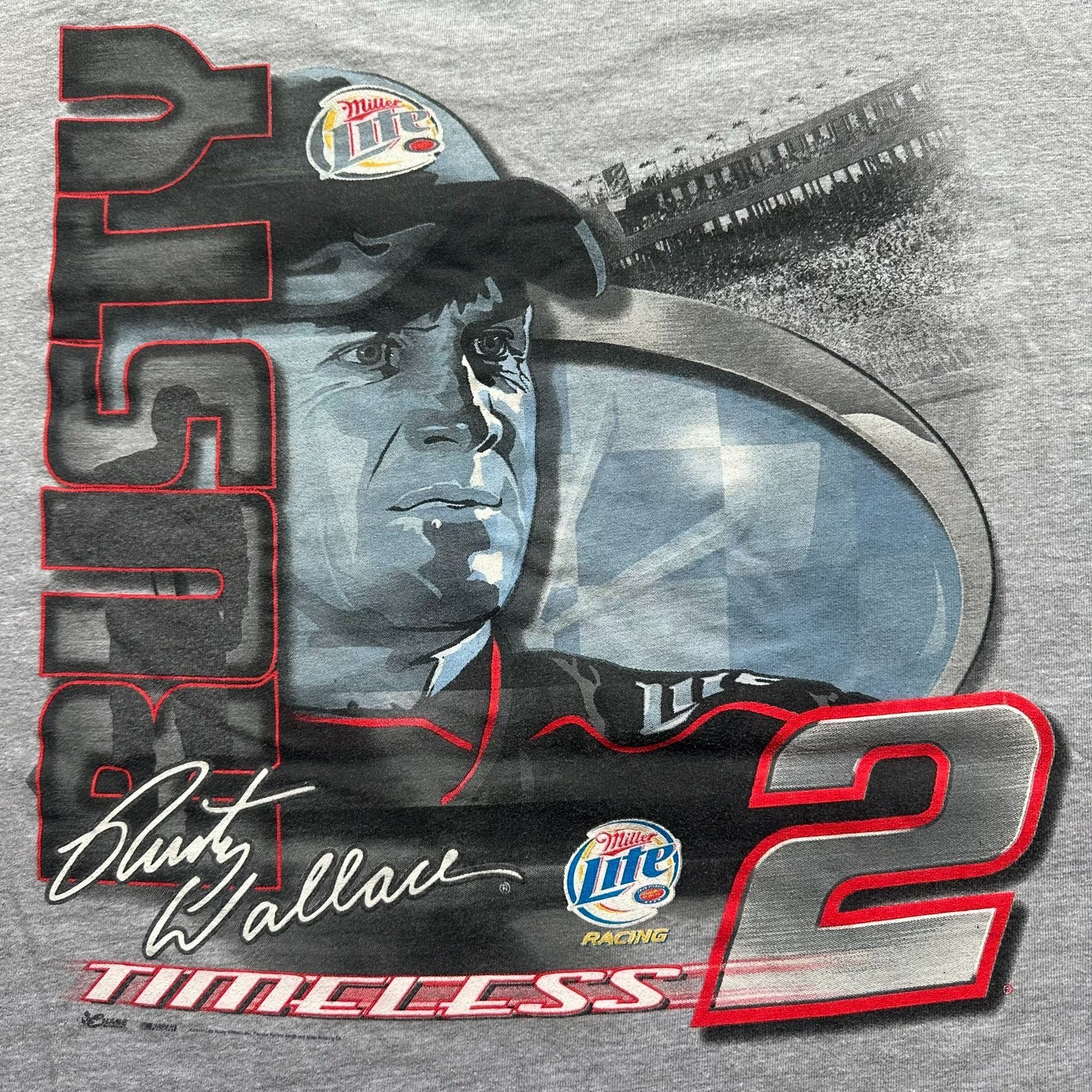 NASCAR Vintage Y2K NASCAR Rusty Wallace T-Shirt Miller Lite Racing Size US XL / EU 56 / 4 - 6 Thumbnail