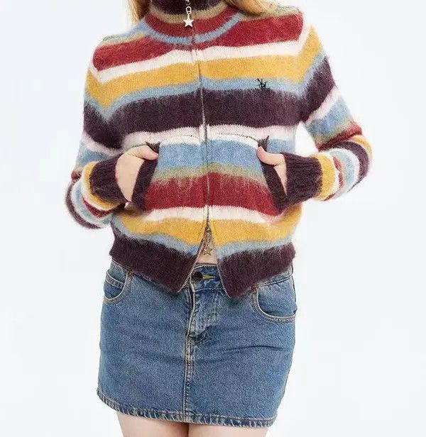 striped cardigan sweater