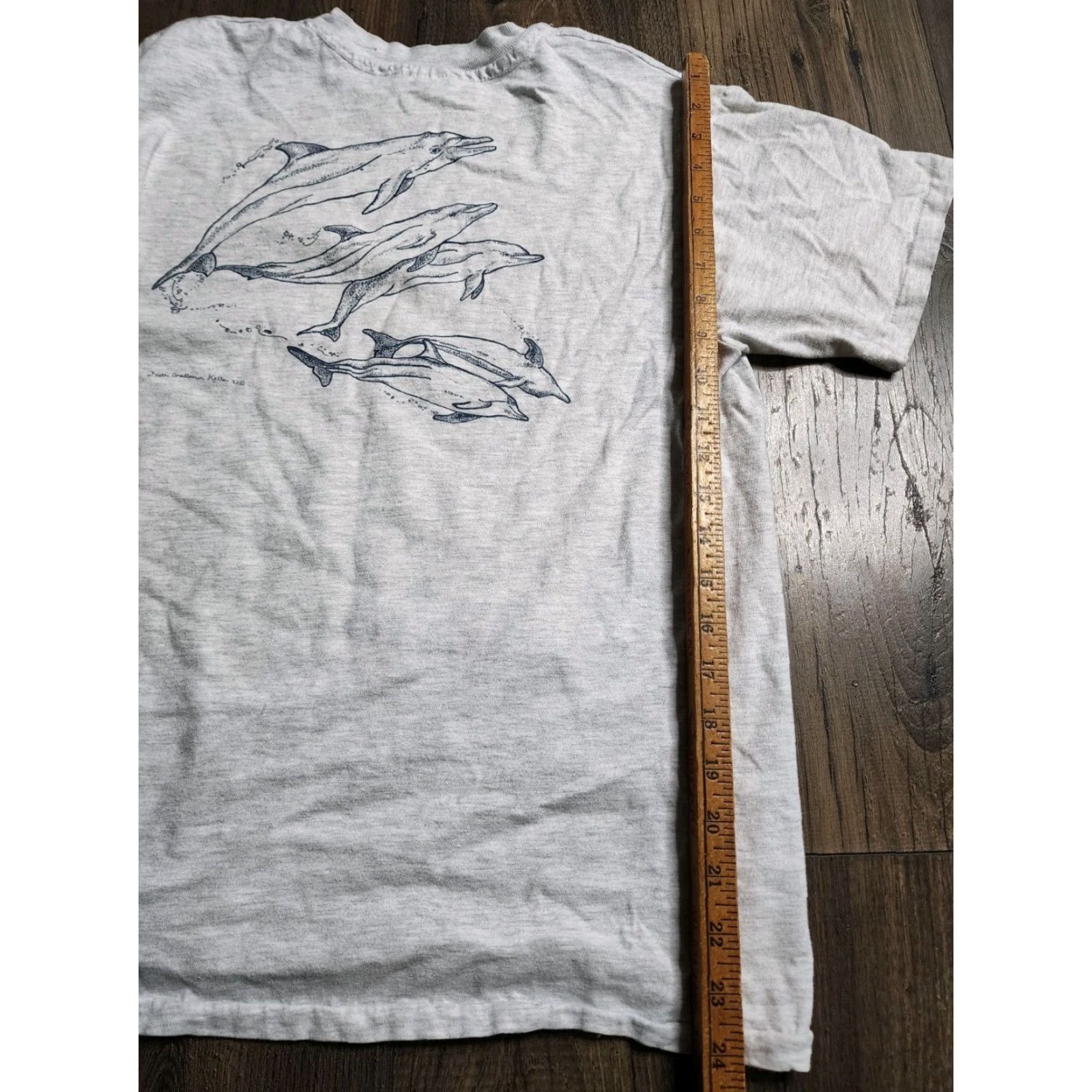 Hanes VINTAGE Hanes Marine Mammal Research Program T Shirt Men M Gray 90s Distressed Graphic Tee Size US M / EU 48-50 / 2 - 4 Thumbnail