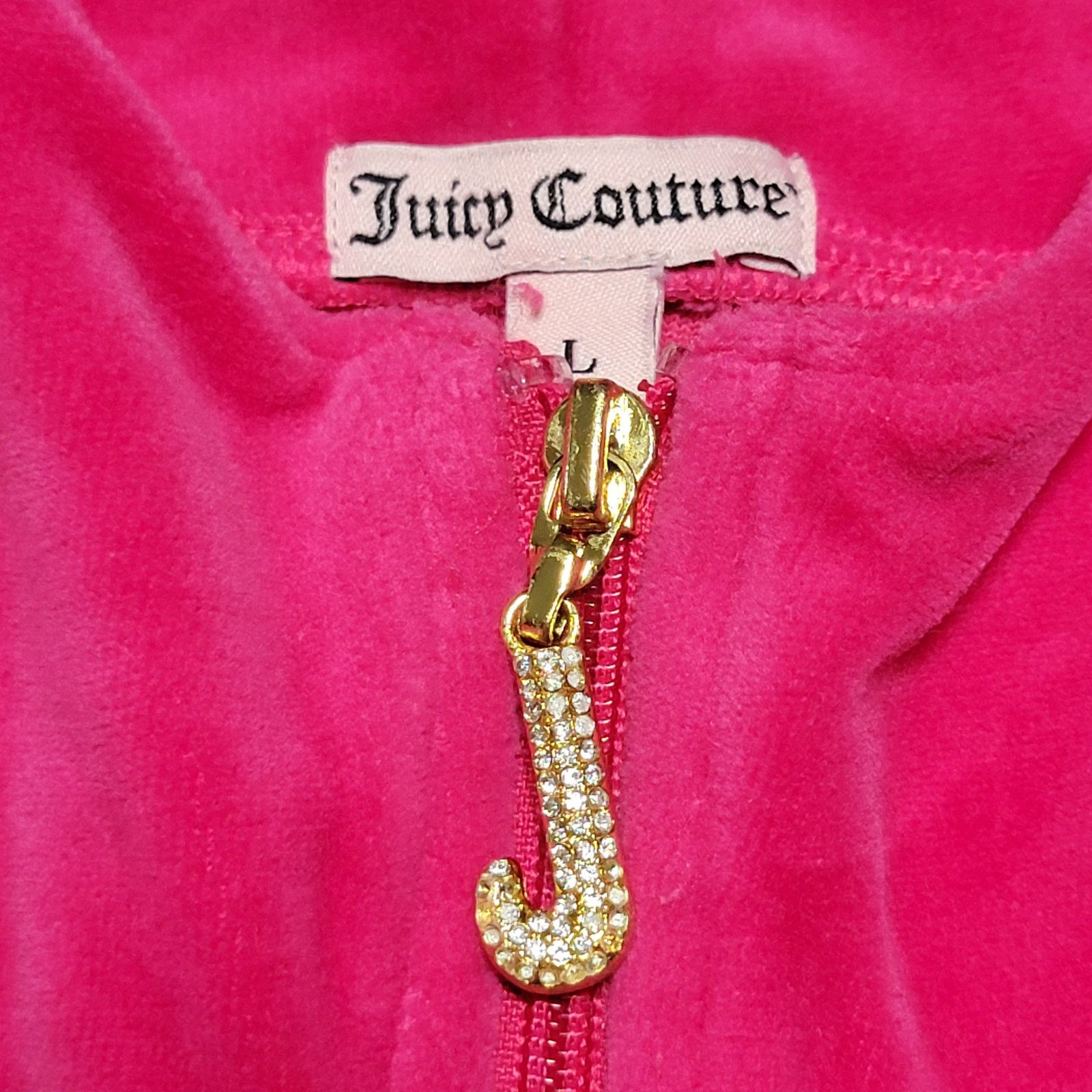 Juicy Couture Juicy Couture LS Hooded Classic Velour Jacket - Size Large Size L / US 10 / IT 46 - 4 Thumbnail