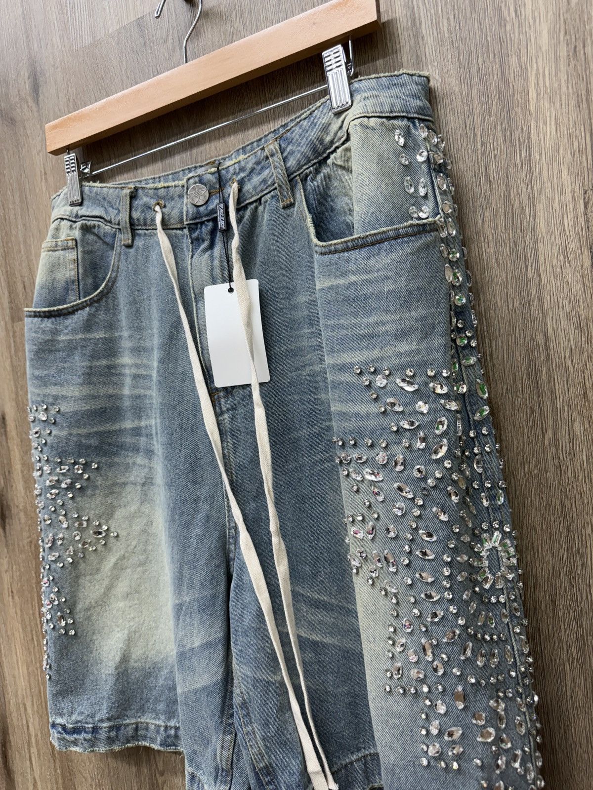 Vale Vale Rhinestone Jorts Size US 30 / EU 46 - 4 Thumbnail