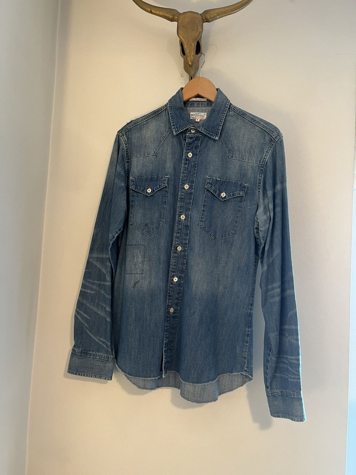 Gant Gant distressed denim shirt Size US M / EU 48-50 / 2 - 1 Thumbnail
