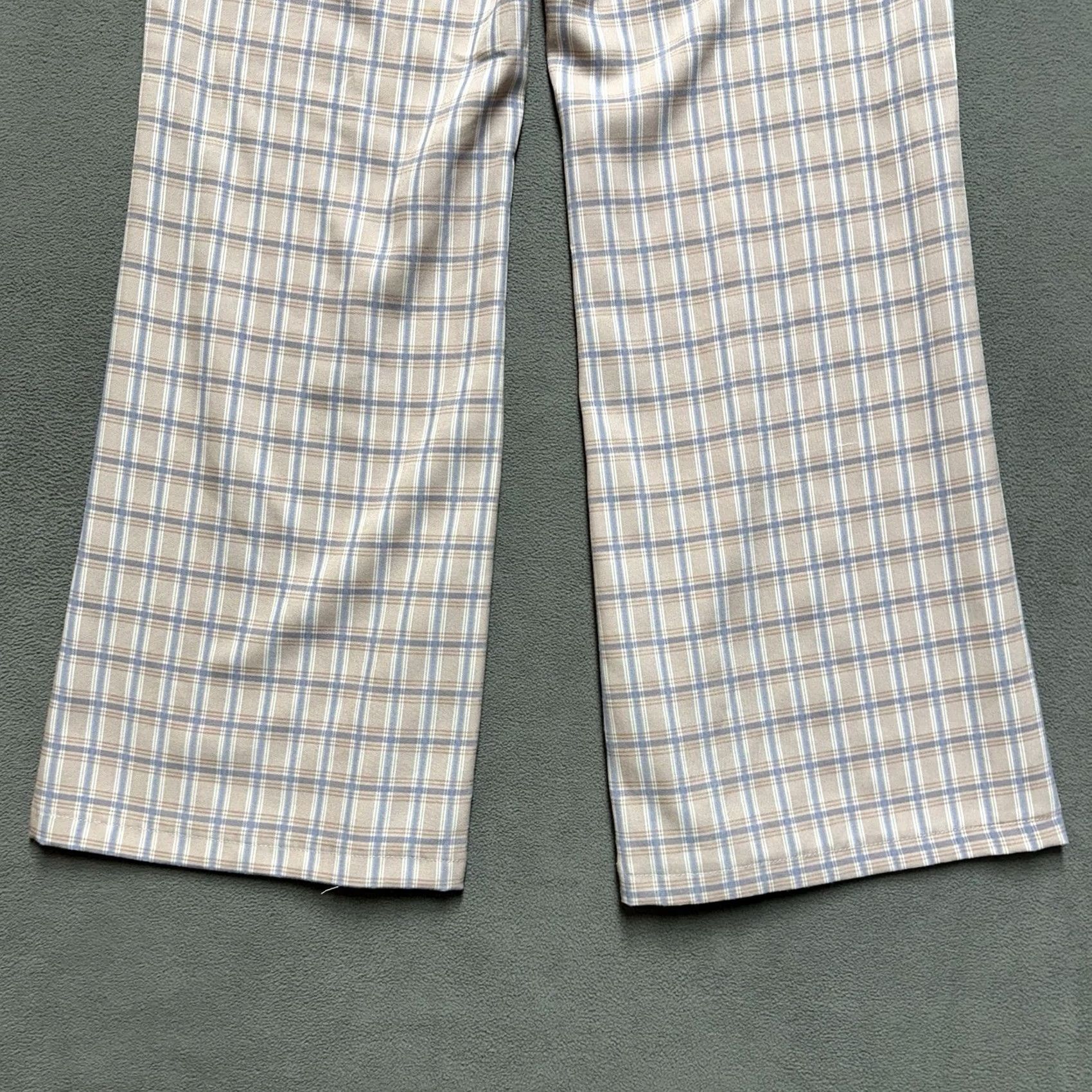 PRINCESS POLLY Princess Polly Pants Womens Size 10 Pink Plaid Flare Bootcut Wide Leg Stretch Trouser Size 32" / US 10 / IT 46 - 6 Thumbnail