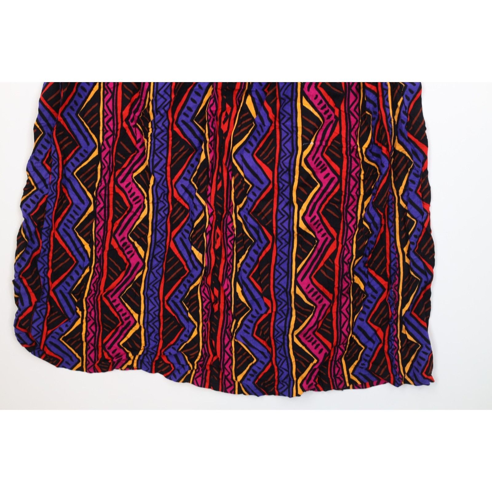 Vintage Vintage 90s Rayon Gabardine Abstract Rainbow Skirt Size 40" / US 18 - 12 Thumbnail