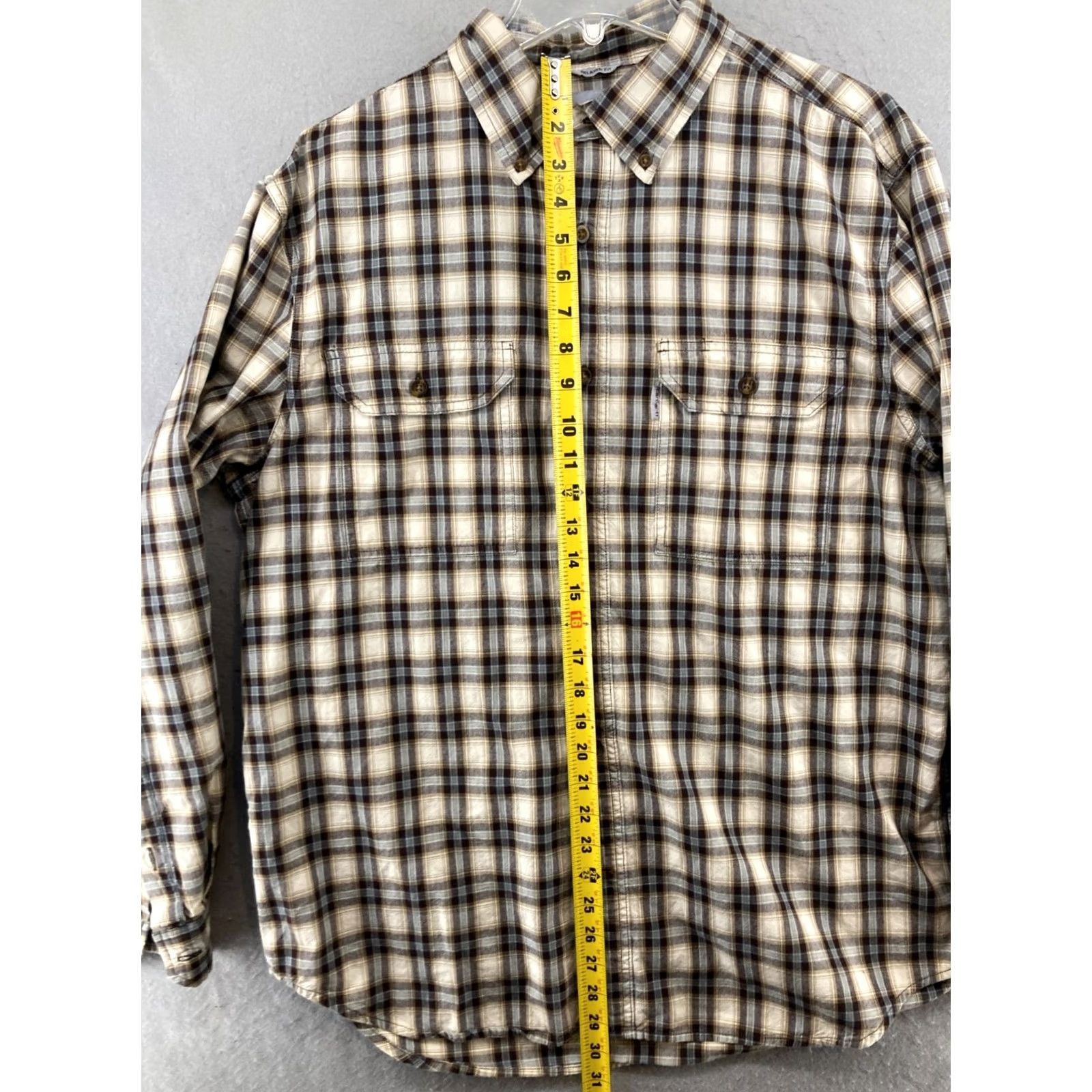 Carhartt Carhartt Mens Button Up Shirt L Brown Plaid Relaxed Fit Size US L / EU 52-54 / 3 - 3 Thumbnail