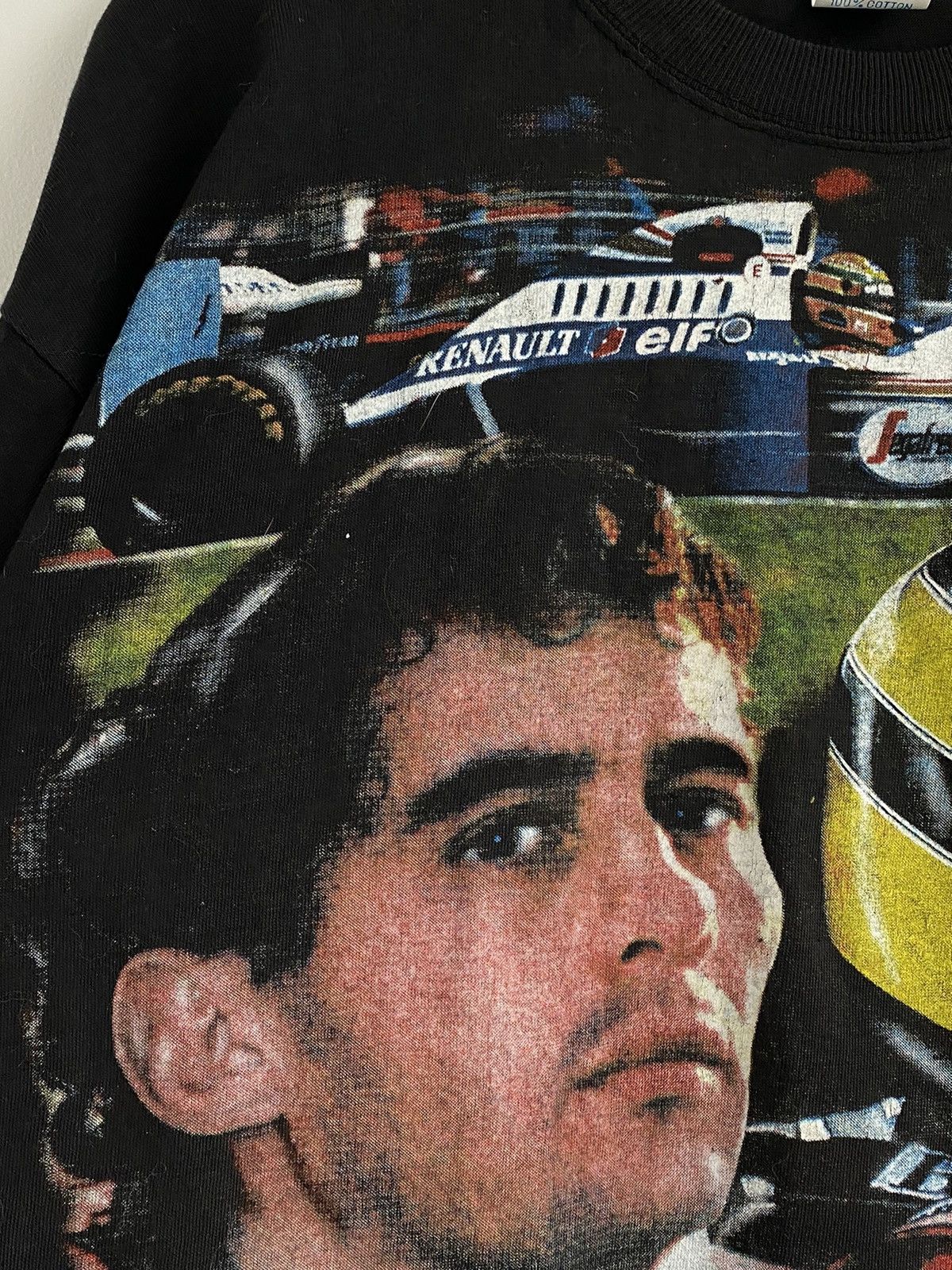 Vintage Vintage Aryton Senna AOP Formula 1 Racing Memorial Tee Size US L / EU 52-54 / 3 - 4 Thumbnail