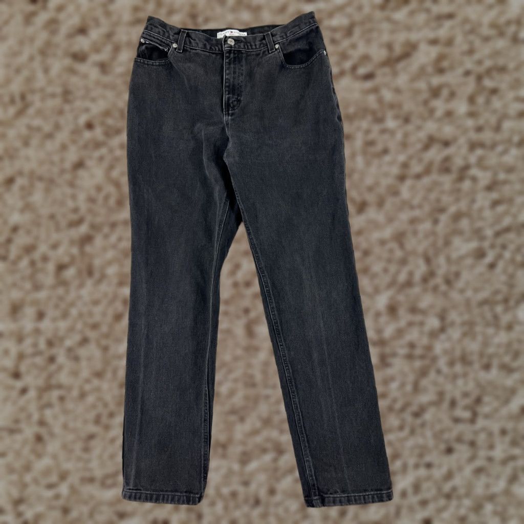 Tommy Hilfiger VINTAGE Tommy Hilfiger Jeans Women 12 Black Denim Straight Leg Cotton Blend Jeans Women 12 Black Denim Straight Leg Tommy Hilfiger vintage Size 34" / US 12 / IT 48 - 1 Thumbnail